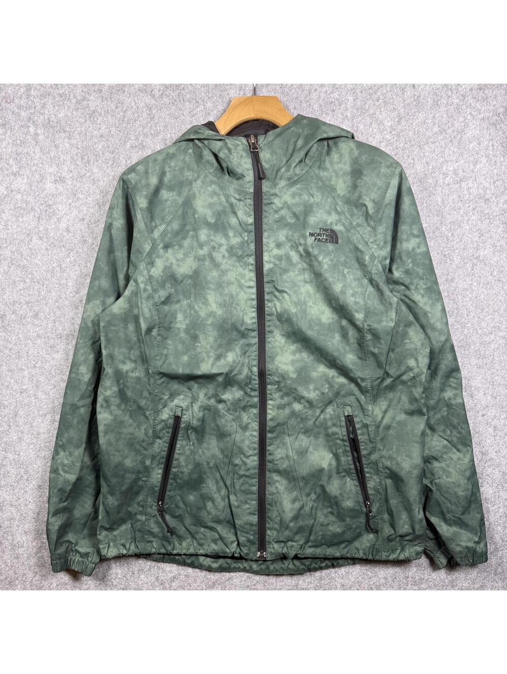 The North Face Green Tie Dye Camo Lightweight Windbreaker Jacket L